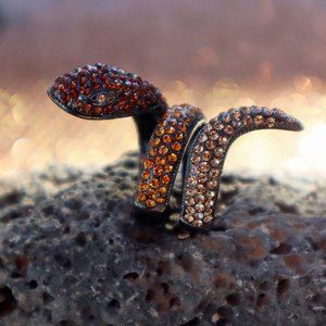 Size 5 Fun Multicolor Topaz Snake Ring